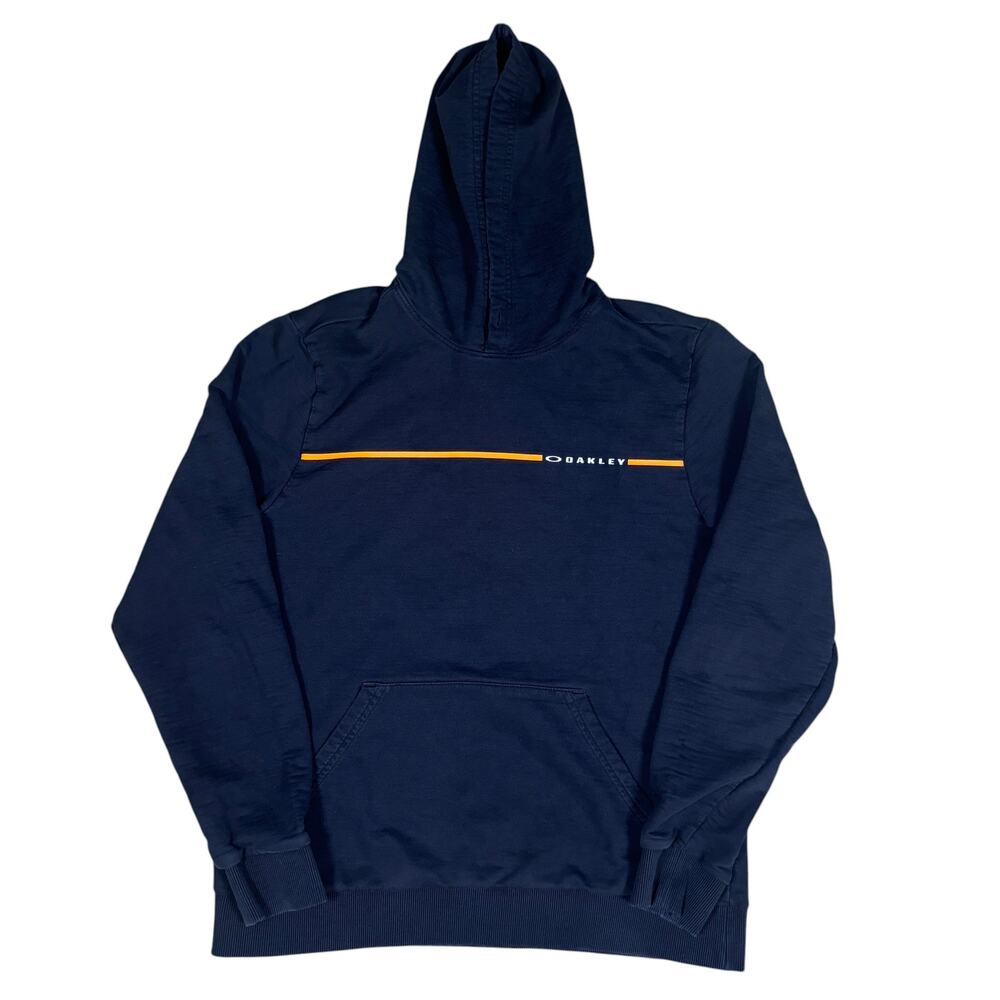 y2k 2000s Oakley Hoodie black and orange mens Small gorpcore streetwear skater
